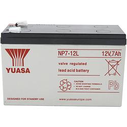 Foto van Yuasa np7-12 l loodaccu 12 v 7 ah loodvlies (agm) (b x h x d) 151 x 98 x 65 mm kabelschoen 6.35 mm onderhoudsvrij, vds-certificering