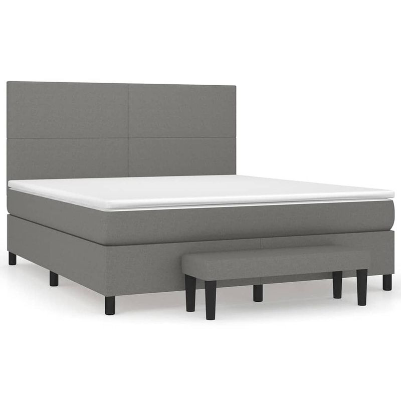 Foto van The living store boxspringbed - pocketvering - 160x200 cm - donkergrijs