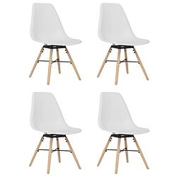 Foto van Vidaxl eetkamerstoelen 4 st pp wit