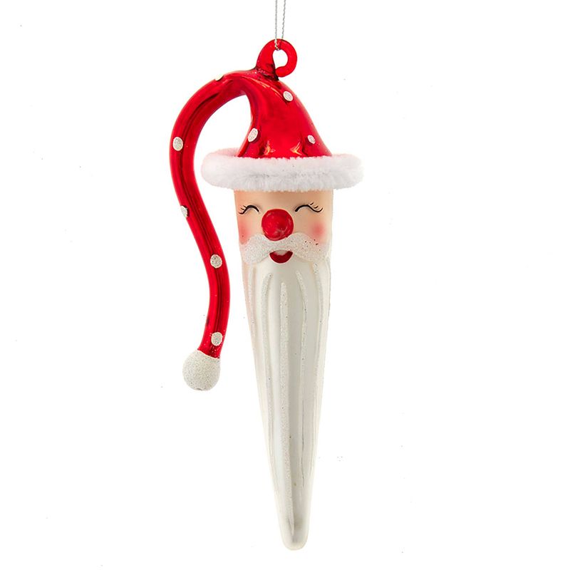 Foto van Kurt s. adler - glass red white santa ornament 7,5 inch