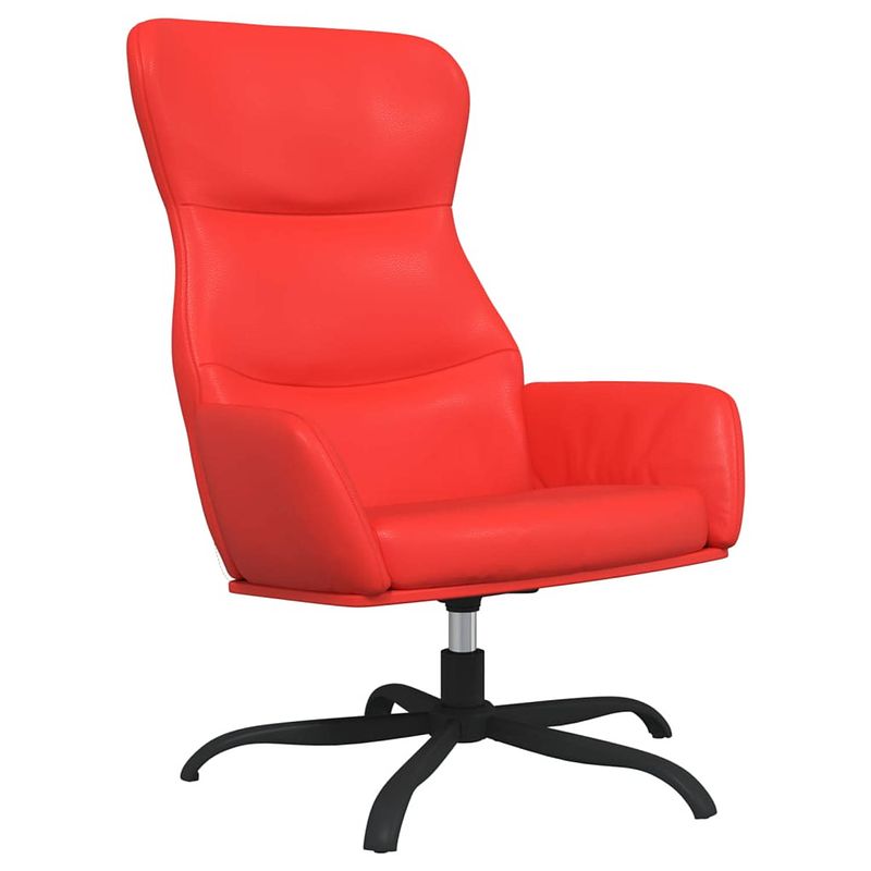 Foto van The living store relaxstoel kunstleer - 70 x 77 x 94 cm - rood