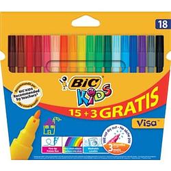 Foto van Bic kids viltstiften visa, ophangdoosje met 15 + 3 gratis