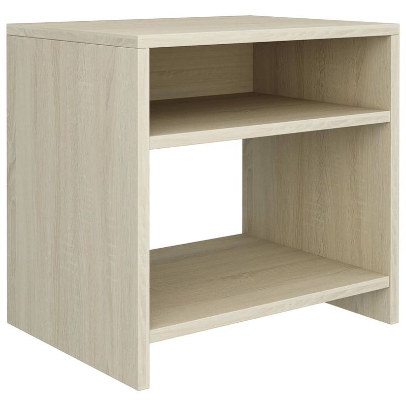 Foto van The living store nachtkastje sonoma eiken - bewerkt hout - 40x30x40 cm - multifunctioneel