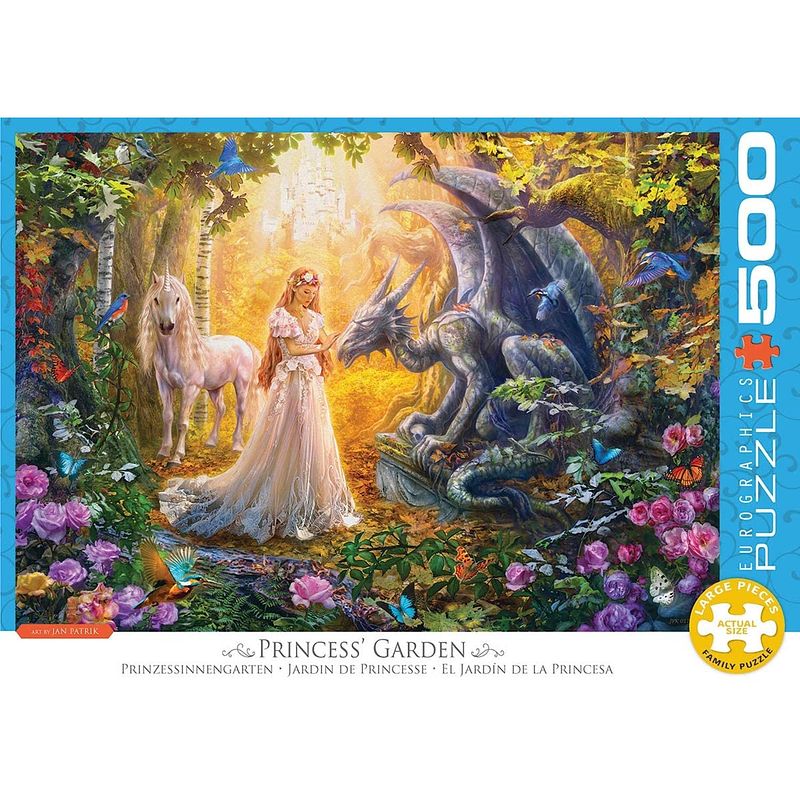 Foto van Eurographics puzzel princess's garden - 500 xl stukjes