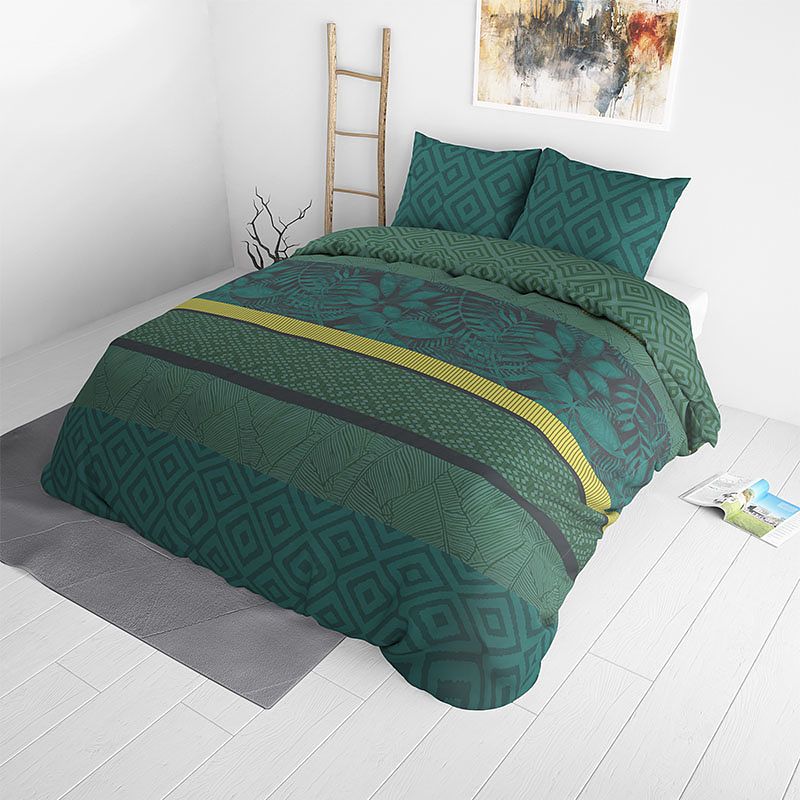Foto van Sleeptime elegance green ethic dekbedovertrek lits-jumeaux (240 x 220 cm + 2 kussenslopen) dekbedovertrek