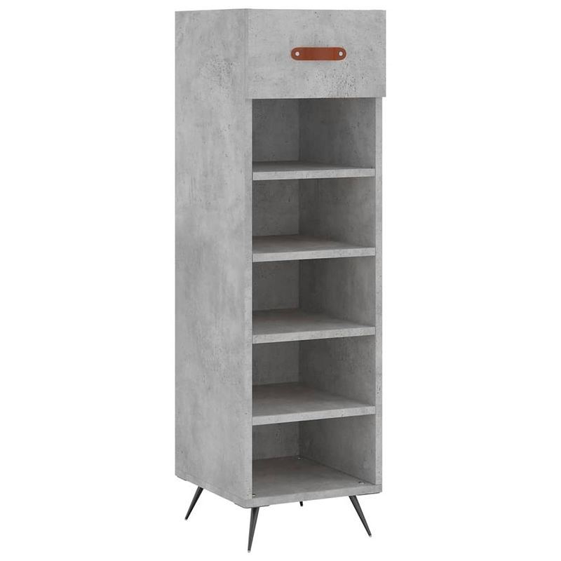 Foto van The living store schoenenkast - elegant - opbergsysteem - afmetingen- 30 x 35 x 105 cm - betongrijs