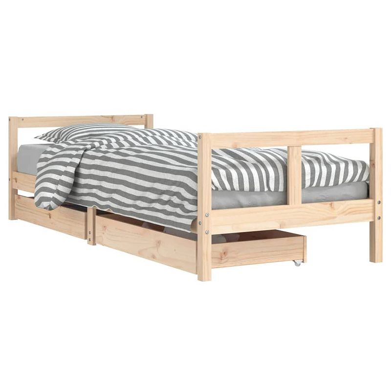 Foto van Vidaxl kinderbedframe met lades 80x200 cm massief grenenhout