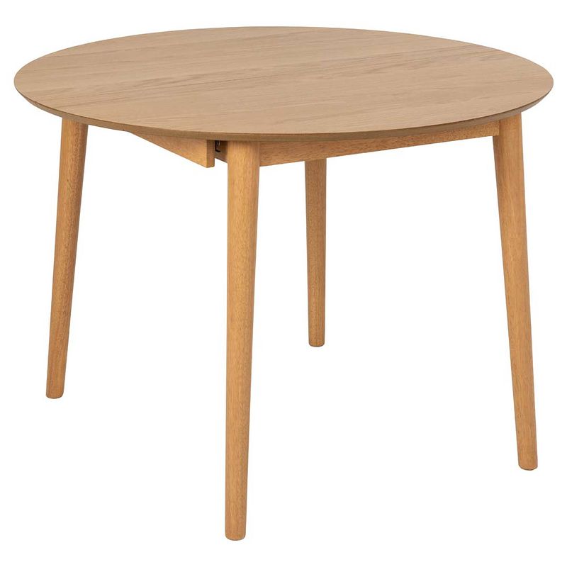 Foto van Moola eetkamertafel ø115/154cm met extra plaat naturel.