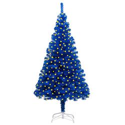 Foto van Vidaxl kunstkerstboom met led's en standaard 210 cm pvc blauw