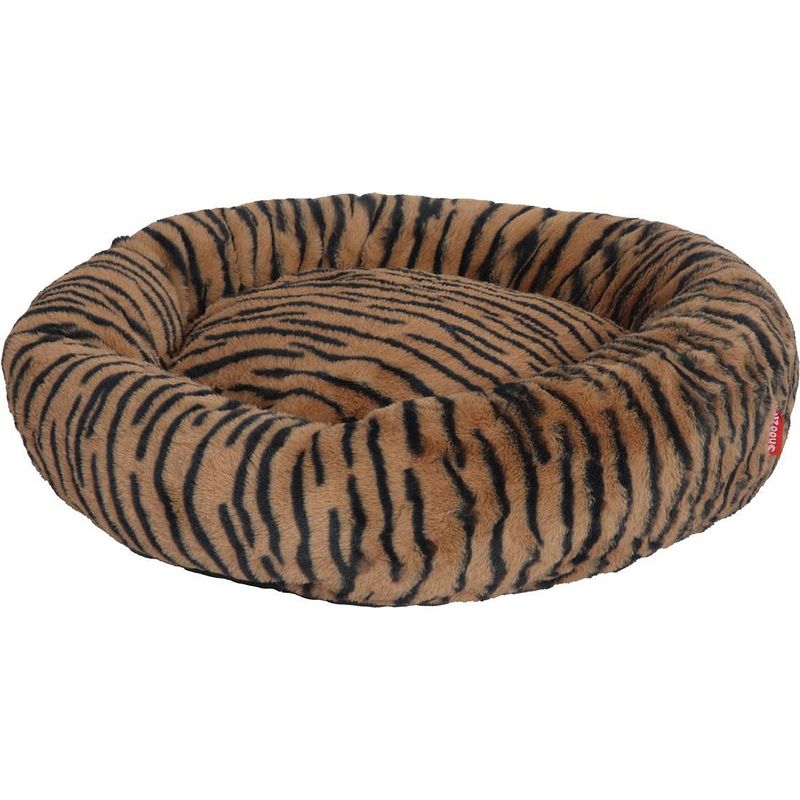 Foto van Snoozle donut hondenmand - zacht en luxe hondenkussen - wasbaar - fluffy - hondenmanden - 50cm - tijger