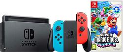 Foto van Nintendo switch rood/blauw + super mario bros. wonder