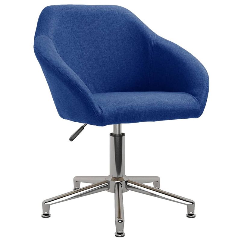 Foto van The living store eetkamerstoelen - draaibaar - blauw - 63 x 56 x (76-88) cm - stof