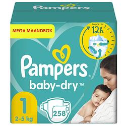 Foto van Pampers - baby dry - maat 1 - mega maandbox - 258 luiers