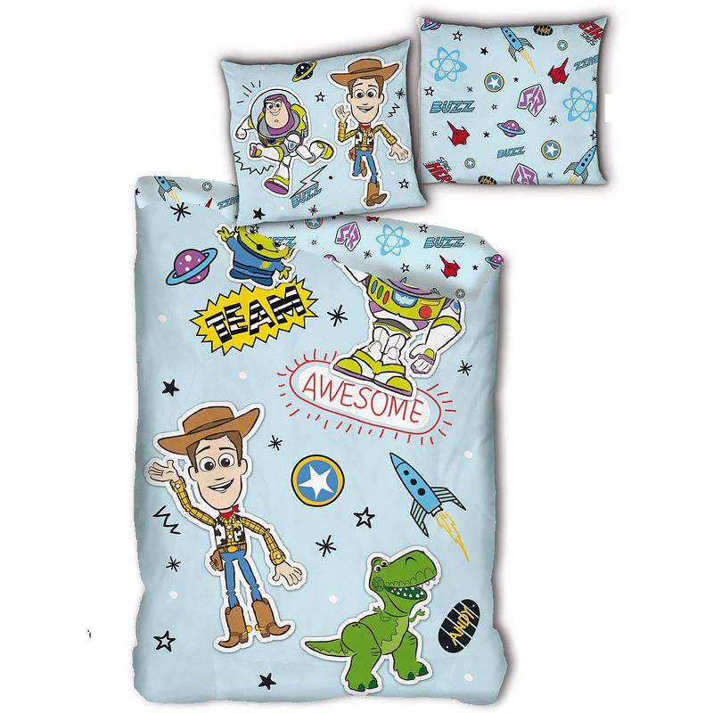 Foto van Disney dekbedovertrek toy story 140 x 200 cm microfiber blauw