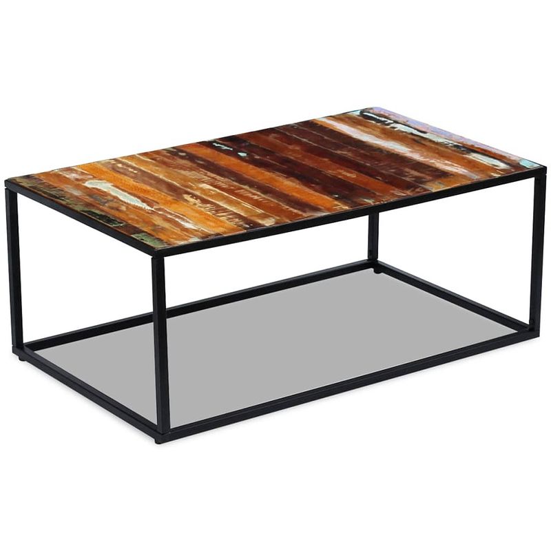 Foto van The living store salontafel houten - gerecycled - meerkleurig - 100x60x40cm