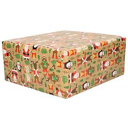 Foto van 1x rollen kerst inpakpapier/cadeaupapier bruin 2,5 x 0,7 meter - cadeaupapier