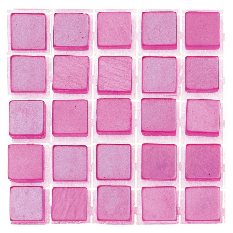 Foto van 119x stuks mozaieken maken steentjes/tegels kleur roze 5 x 5 x 2 mm - mozaiektegel