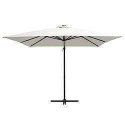 Foto van The living store hangende parasol led-verlichting - zandkleurig - 250x250x247 cm - uv-beschermend polyester - 24 leds -