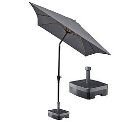 Foto van Kopu® rechthoekige parasol bilbao 150x250 cm met voet - grey