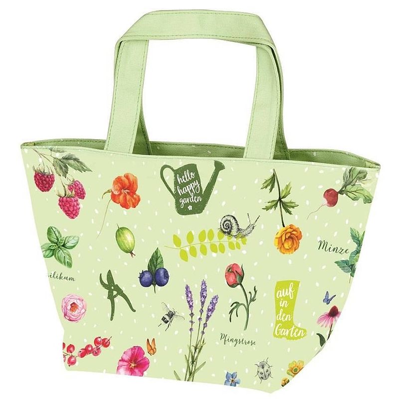 Foto van Moses shopper hello happy garden 34,5 x 20 cm groen