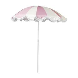 Foto van Parasol gestreept - roze/beige - ø160x180 cm