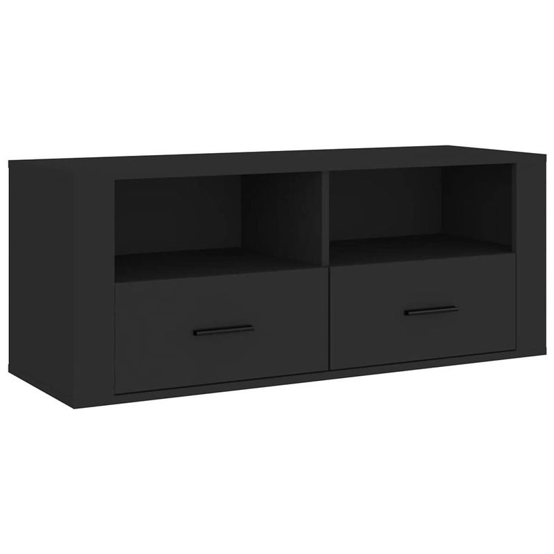 Foto van The living store tv-kast classic - zwart - 100 x 35 x 40 cm - bewerkt hout