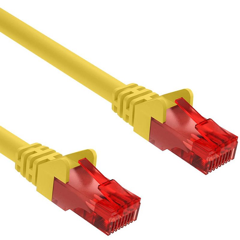 Foto van Cat 6 - u/utp - netwerkkabel - patchkabel - internetkabel - 10 gbps - 7.5 meter - geel - allteq