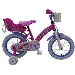 Foto van Volare meisjesfiets disney minnie mouse 14 inch 25 cm meisjes terugtraprem roze