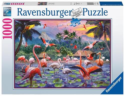 Foto van Roze flamingo'ss (1000 stukjes) - puzzel;puzzel (4005556170821)