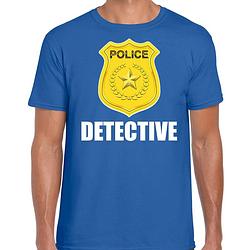 Foto van Politie / police embleem detective t-shirt blauw voor heren s - feestshirts