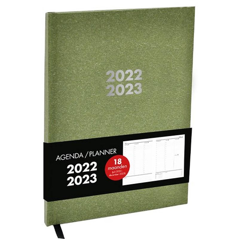 Foto van Agenda / planner 18 maanden juli 2022 - december 2023 a5 groen