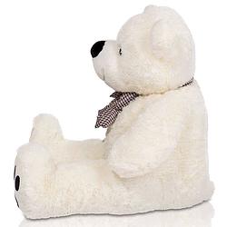 Foto van Teddybeer ""tommy"" wit, 120 cm, knuffelbeer, pluche beer, valentijnsdag, cadeau, kado