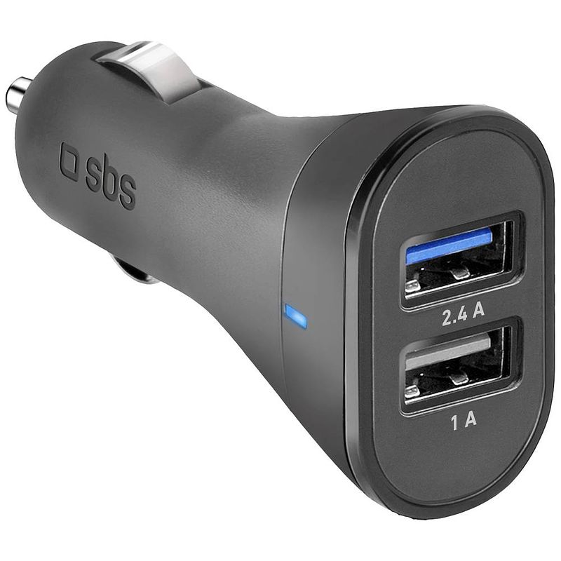 Foto van Sbs mobile ladegerät fürs auto mit zwei usb-ausgängen usb-oplader 12 w auto, vrachtwagen uitgangsstroom (max.) 2.4 a aantal uitgangen: 2 x usb