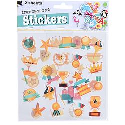 Foto van Tender toys stickervellen transparant oranje 15 cm 2 stuks