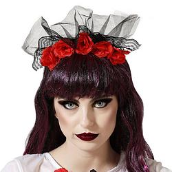 Foto van Halloween/horror verkleed diadeem/tiara/bloemenkransa - zombie/heks/lady - kunststof - dames/meisjes - verkleedhoofddeks