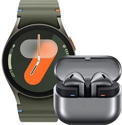 Foto van Samsung galaxy watch 7 4g groen 40mm + galaxy buds3 zwart