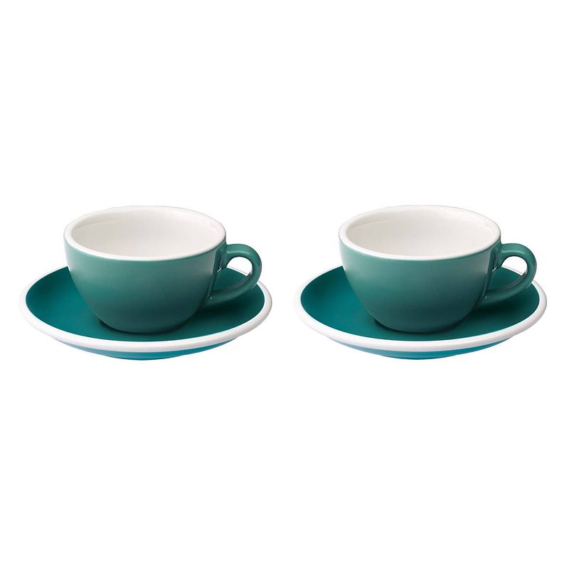 Foto van Loveramics - egg koffiekop met schotel - set van 2 - 150ml - groenblauw