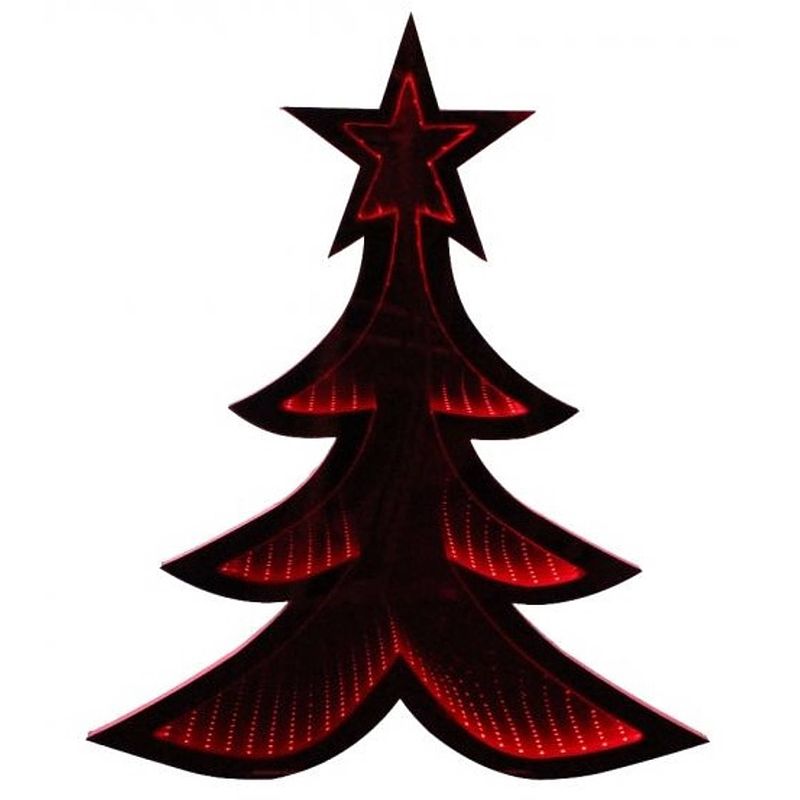 Foto van Peha spiegelverlichting kerstboom led 50 x 60 cm rood/zwart