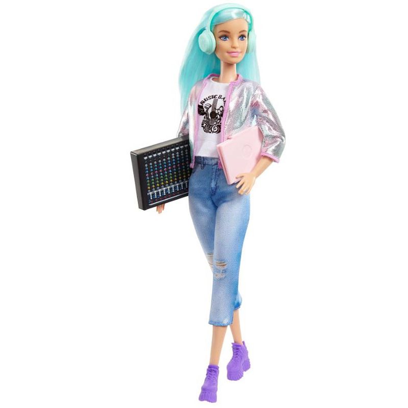 Foto van Barbie tienerpop career junior 30,4 cm aqua/zilver 4-delig