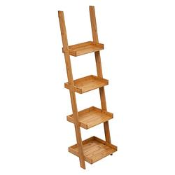 Foto van 4goodz staand wandrek ladder 4 laags 37x33x145 cm - bruin