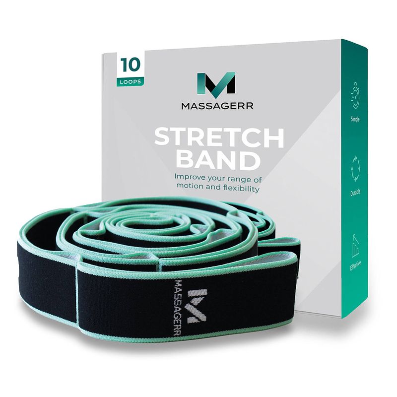 Foto van Massagerr® stretch band - elastische band voor stretching - weerstandsband - flexibiliteit en mobiliteit