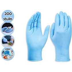 Foto van Wegwerp handschoenen blauw 200 stuks - nitril handschoenen - poedervrij - blauw - maat s - nitrile 200 stuks