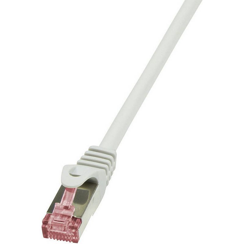 Foto van Logilink cq2092s rj45 netwerkkabel, patchkabel cat 6 s/ftp 10.00 m grijs vlambestendig, snagless 1 stuk(s)