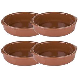 Foto van 4x ovenschalen/tapasschalen terracotta 17 cm van aardewerk - ovenschalen