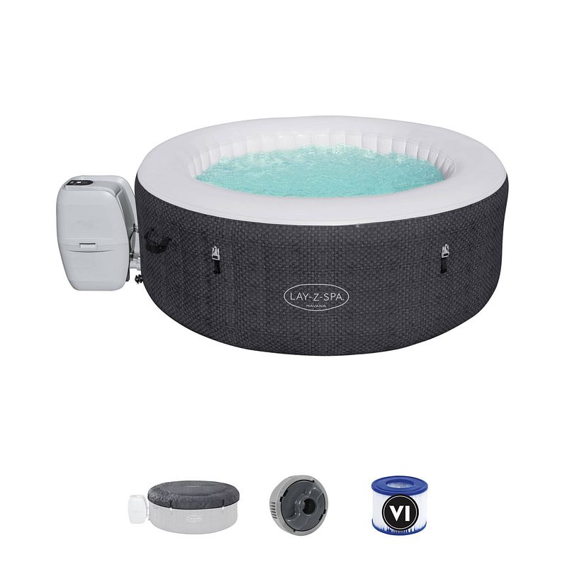 Foto van Bestway lay-z-spa havana jacuzzi - opblaasbaar bad - bubbelbad 120 jets - 2-4 personen - ø180 x 66 cm