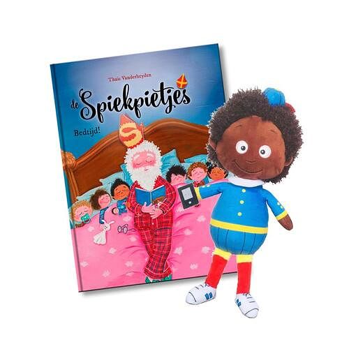 Foto van De spiekpietjes, pakket pop jongen donker + bedtijd! (voordeelpakket boek + spiekpietjespop) - thaïs vanderheyden - paperback (9789463889384)