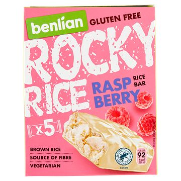 Foto van Benlian food gluten free rocky rice raspberry bar 5 x 18g bij jumbo