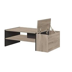 Foto van Yori salontafel bar - industriële stijl - decor zwart eiken - l 110 x d 60 x h 36 cm