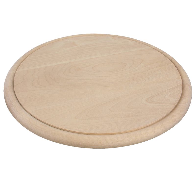 Foto van Ronde houten ham plankjes / broodplank / serveer plank 25 cm - serveerplanken