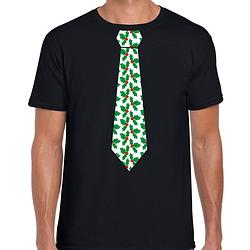 Foto van Stropdas kerst t-shirt mistletoe zwart voor heren 2xl - kerst t-shirts